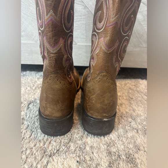 Ariat QuickDraw Brown Leather Western Boots Ladies Woman 7.5 Cowgirl Rodeo - Picture 6 of 12